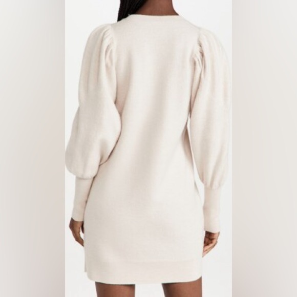 Ulla Johnson natural beige Viviana merino wool puff sleeve sweater dress - Small - Picture 3 of 10